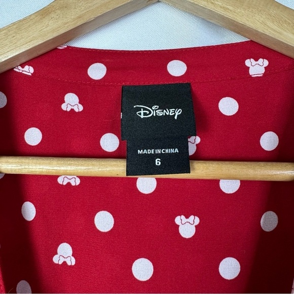 Torrid X Disney Red Harper Minnie Mouse Dot Long Sleeve Georgette Blouse 6 - Picture 8 of 8